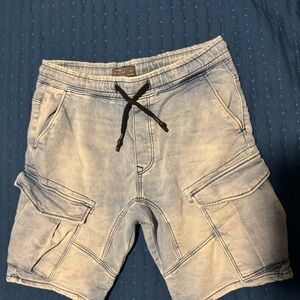 Zara Gray Cargo Shorts with Drawstring Waist